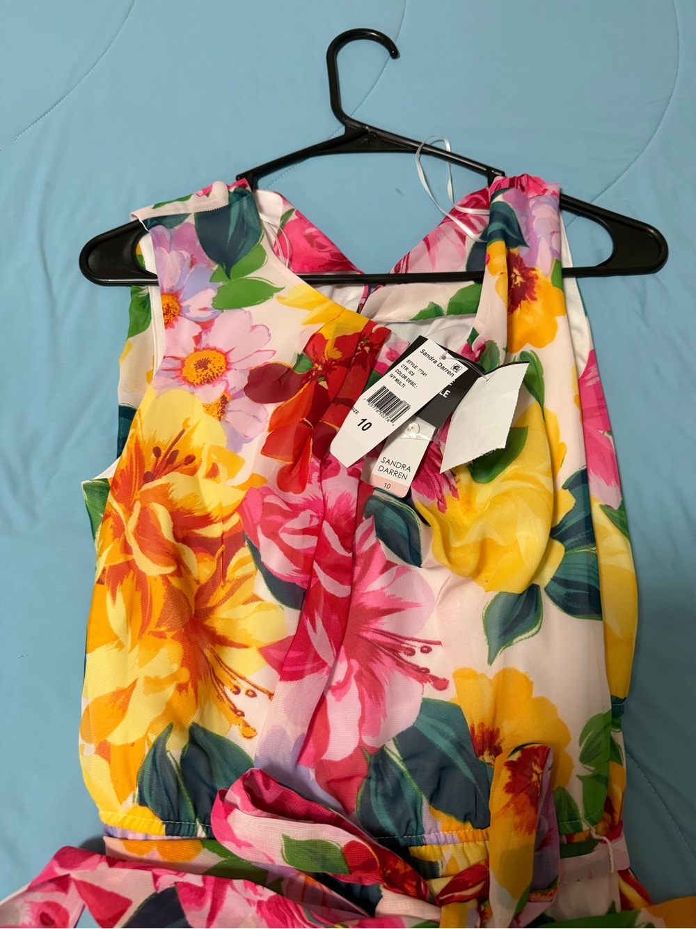 Floral Pleated Wrap Dress - Pink & Yellow - Picture 3 of 10